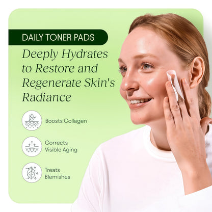 JIYU Toner Pads - Korean Skincare for Dark Spots, Wrinkles & Dull Skin - Hydrating Facial Treatment with Snail Mucin, Niacinamide, Peptides & Centella - 100 Count