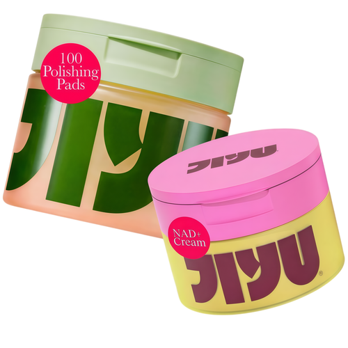 JIYU Korean Skincare Bundle – NAD+ Hydrating Face Moisturizer (50 ml) + Toning Toner Pads (100 Count) – Brightening & Hydrating Daily Skincare Routine for All Skin Types